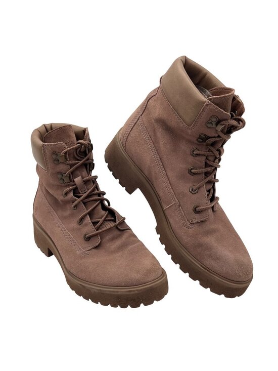 Timberland Shoes - Timberland Ortholite Suede Lace-Up Ankle Combat Boots Womens Size 10 US in Taupe